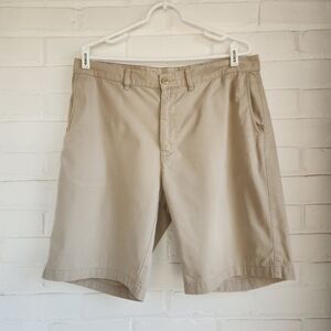 Patagonia Mens Organic Cotton Shorts Khaki Tan Flat Front Size 36